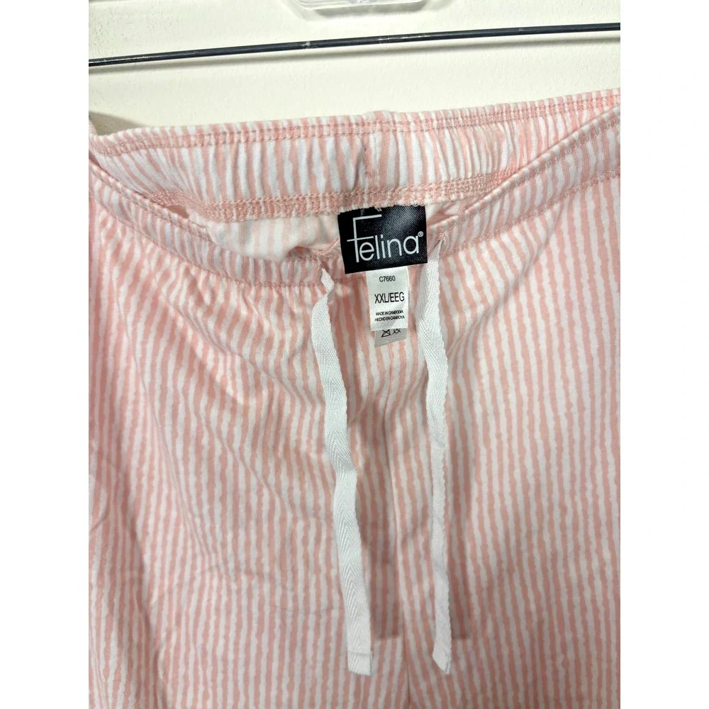 Felina Women's XXL Pajama Shorts Striped New without Tags Drawstring